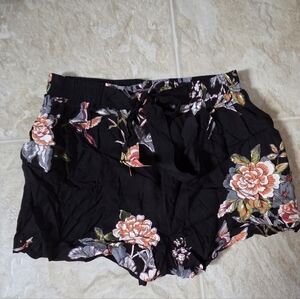 Eclipse Black Floral Shorts